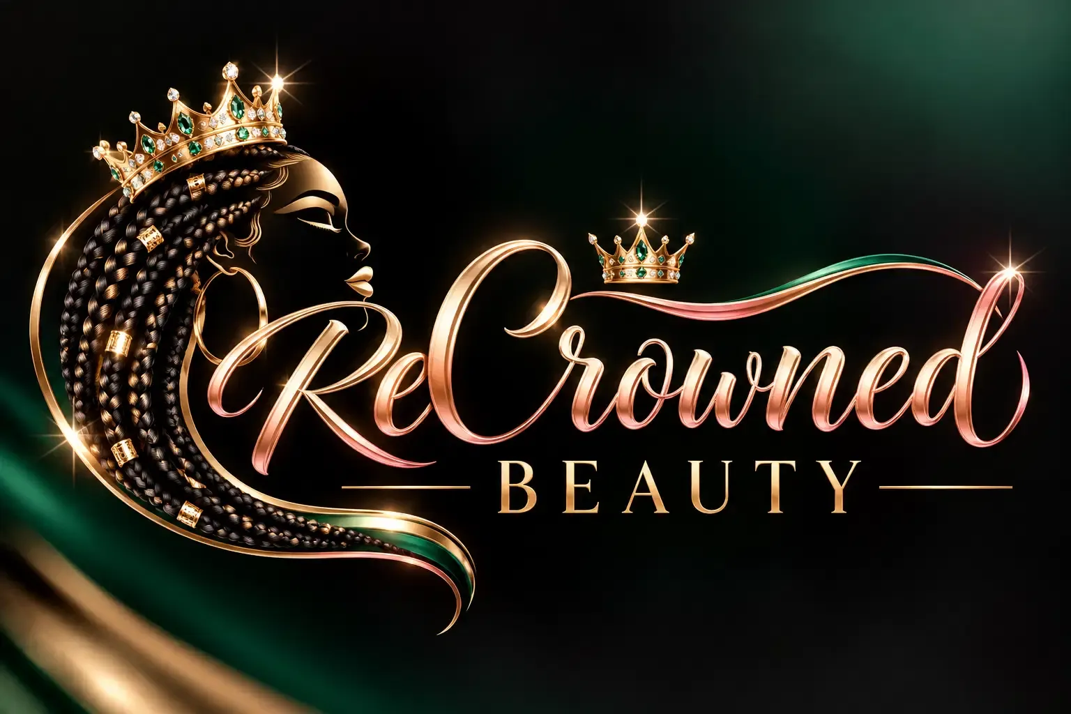 Recrowned Beauty crowned braid logo